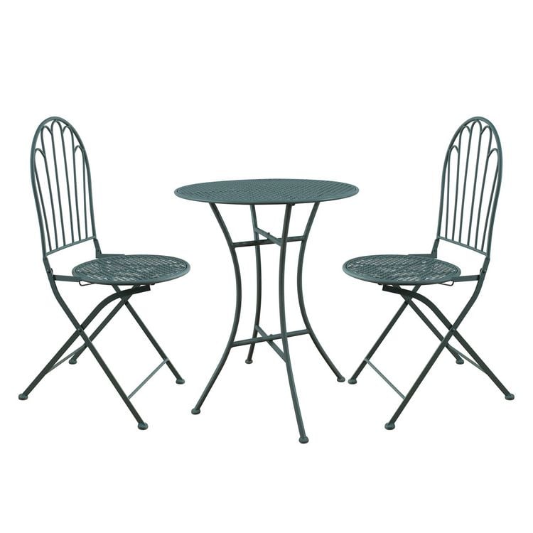 Produktbild: HTI-Living Bistro Sitzgruppe Ivo Metall Tisch mit 2 St&uuml;hlen Balkon Set Gartenm&ouml;bel