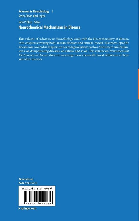 Produktbild: Neurochemical Mechanisms in Disease