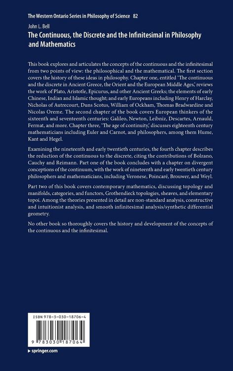 Produktbild: The Continuous, the Discrete and the Infinitesimal in Philosophy and Mathematics