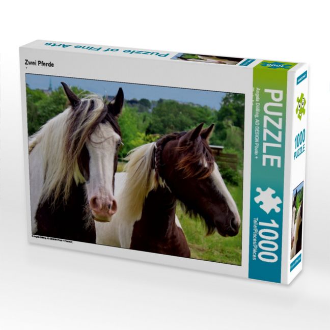 Produktbild: CALVENDO Puzzle Zwei Pferde | 1000 Teile Lege-Gr&ouml;&szlig;e 64x48cm Foto-Puzzle f&uuml;r gl&uuml;ckliche Stunden