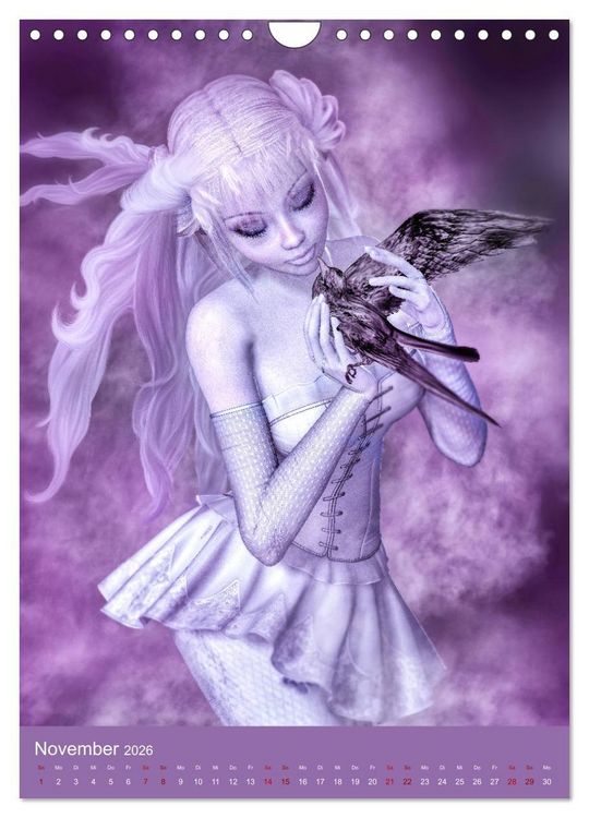 Produktbild: M&auml;dchen im Manga Style (Gothic Art) (Wandkalender 2026 DIN A4 hoch), CALVENDO Monatskalender
