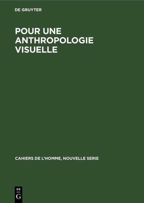 Produktbild: Pour une anthropologie visuelle