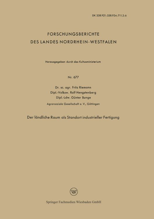 Produktbild: Der l&auml;ndliche Raum als Standort industrieller Fertigung
