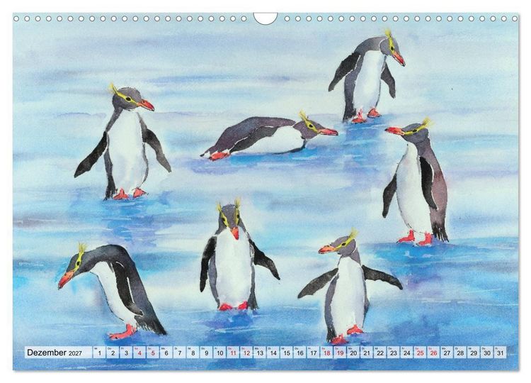 Produktbild: Die Meereswelt in Aquarell (Wandkalender 2027 DIN A3 quer), CALVENDO Monatskalender