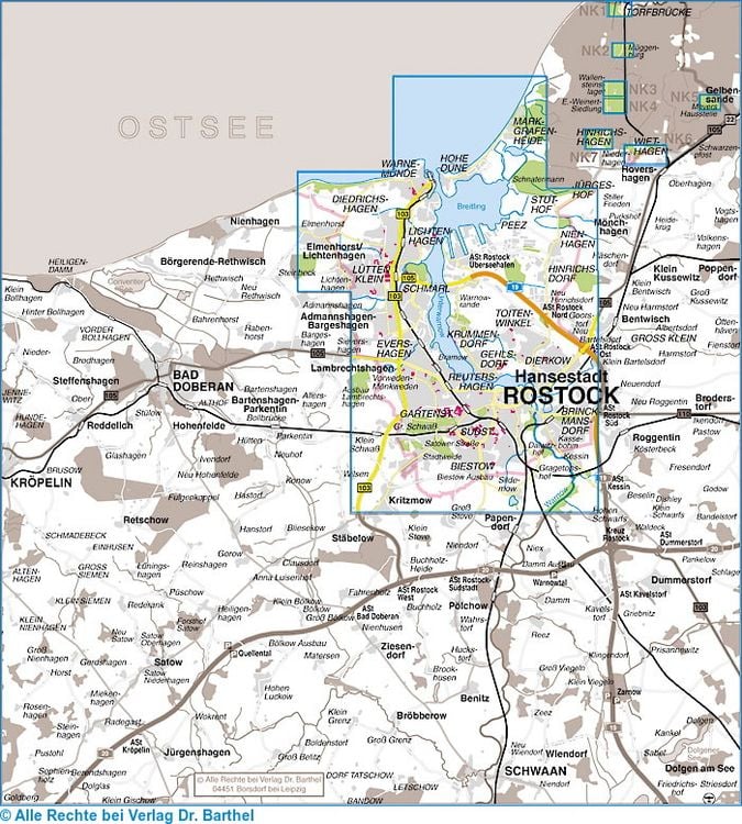 Produktbild: Stadtplan Hanse- und Universit&auml;tsstadt Rostock