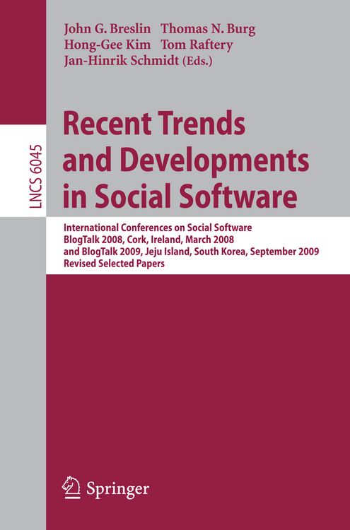 Produktbild: Recent Trends and Developments in Social Software