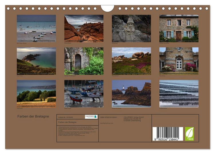 Produktbild: Farben der Bretagne (Wandkalender 2026 DIN A4 quer), CALVENDO Monatskalender