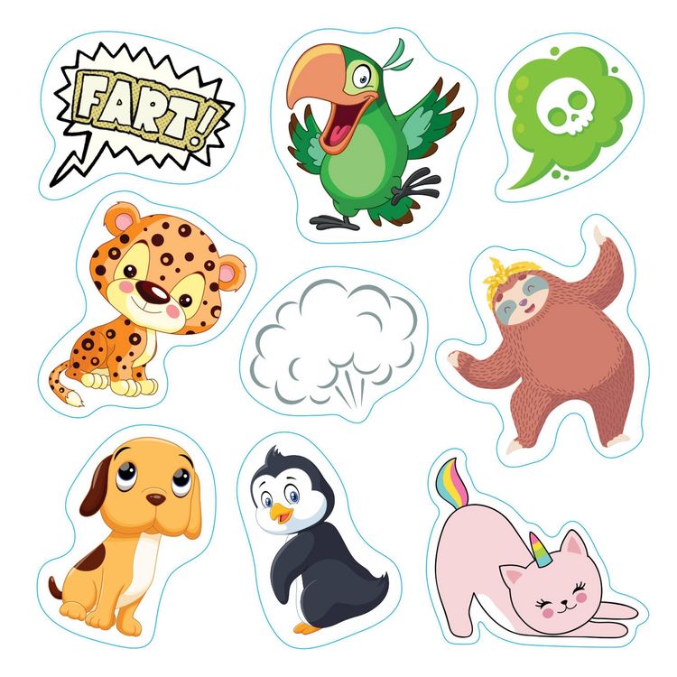 Produktbild: Farting Sloth (& Friends) Stickers