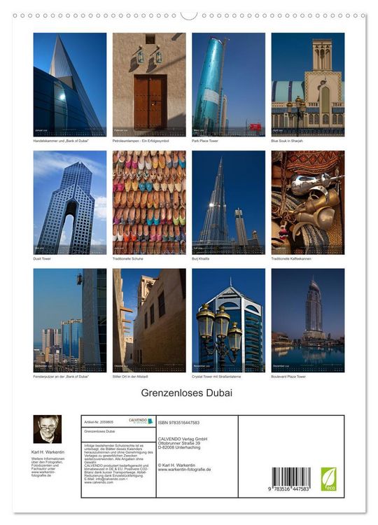 Produktbild: Grenzenloses Dubai (hochwertiger Premium Wandkalender 2026 DIN A2 hoch), Kunstdruck in Hochglanz