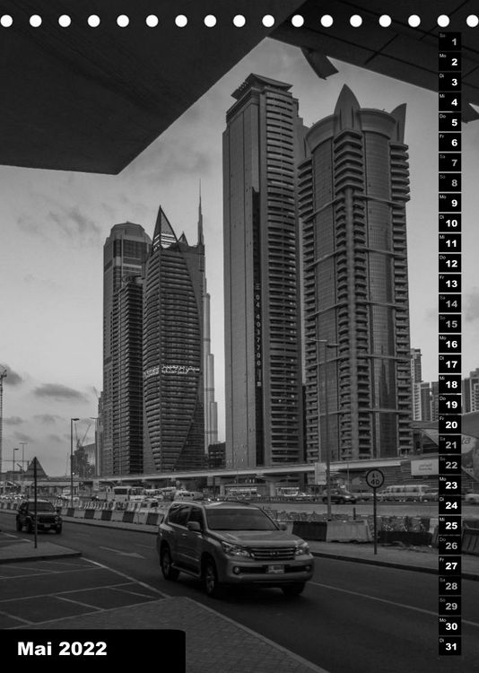Produktbild: Dubai in schwarz wei&szlig; (Tischkalender 2022 DIN A5 hoch)