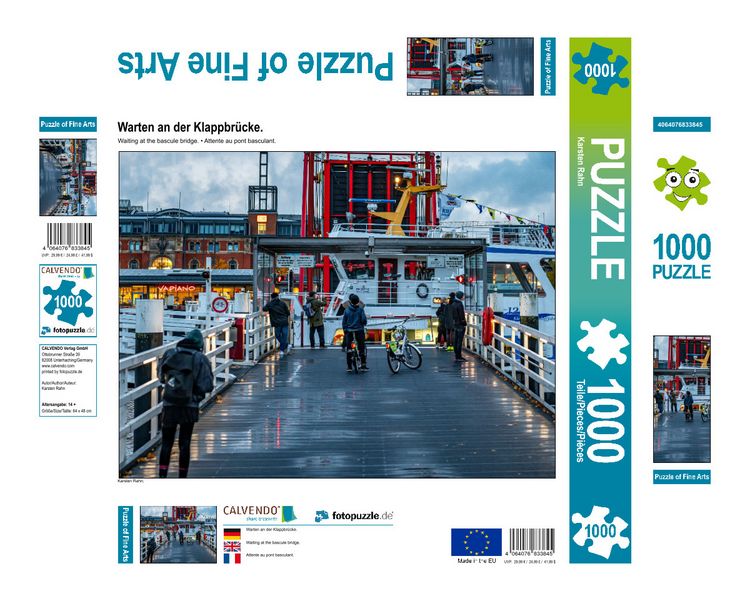 Produktbild: CALVENDO Puzzle Warten an der Klappbr&uuml;cke. | 1000 Teile Lege-Gr&ouml;&szlig;e 64x48cm Foto-Puzzle f&uuml;r gl&uuml;ckliche Stunden