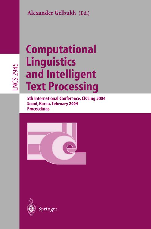 Produktbild: Computational Linguistics and Intelligent Text Processing