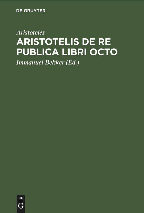 Produktbild: Aristotelis de re publica libri octo