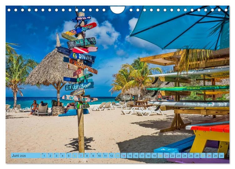 Produktbild: Cura&ccedil;ao - bunte Insel in der Karibik (Wandkalender 2026 DIN A4 quer), CALVENDO Monatskalender