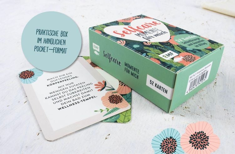 Produktbild: Kartenbox Selfcare: Momente f&uuml;r mich &ndash;&nbsp;52 Karten f&uuml;r mehr Selbstf&uuml;rsorge und kleine Auszeiten im Alltag