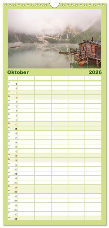Produktbild: Familienplaner 2026 - Zauberhaftes S&uuml;dtirol mit 5 Spalten (Wandkalender, 21 x 45 cm) CALVENDO
