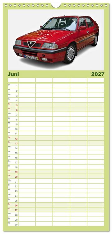 Produktbild: Familienplaner 2027 - Italienische Klassiker mit 5 Spalten (Wandkalender, 21 x 45 cm) CALVENDO