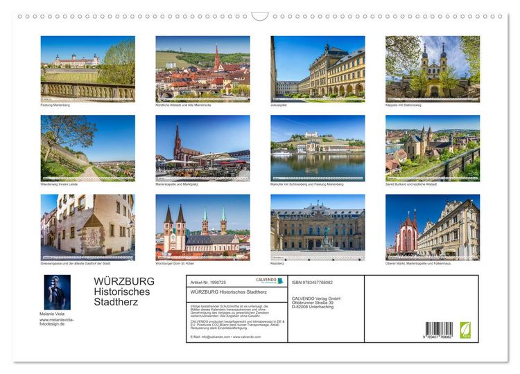 Produktbild: W&Uuml;RZBURG Historisches Stadtherz (Wandkalender 2026 DIN A2 quer), CALVENDO Monatskalender