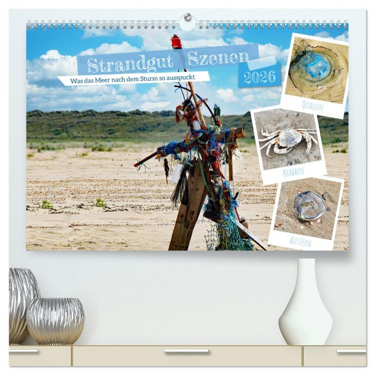 Produktbild: Strandgut Szenen (hochwertiger Premium Wandkalender 2026 DIN A2 quer), Kunstdruck in Hochglanz