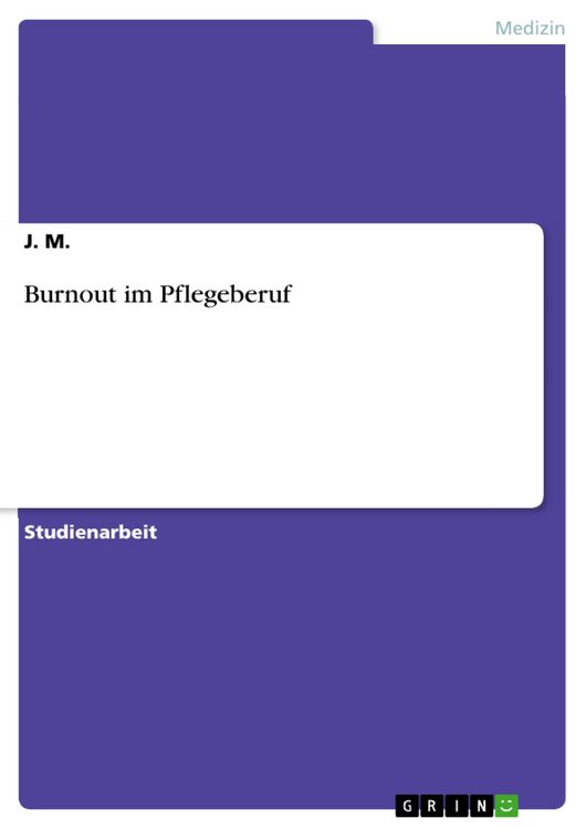Produktbild: Burnout im Pflegeberuf