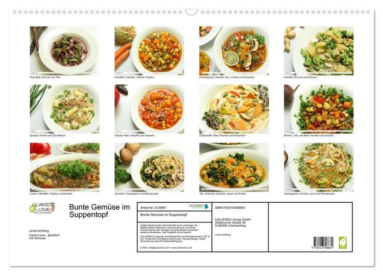 Produktbild: Bunte Gem&uuml;se im Suppentopf (Wandkalender 2026 DIN A2 quer), CALVENDO Monatskalender