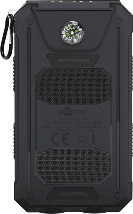 Produktbild: Goobay Outdoor 8.0 49216 Solar-Ladeger&auml;t Ladestrom Solarzelle 200mA 8000 mAh