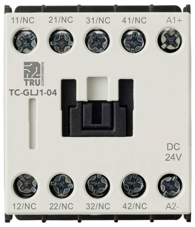 Produktbild: TRU COMPONENTS TC-GYJ1-04-24VDC Hilfssch&uuml;tz 4 &Ouml;ffner 24 V/DC 10A 1St.