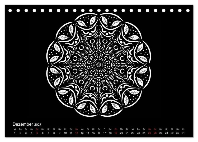Produktbild: Entspannung und Ruhe durch Mandalas (Tischkalender 2027 DIN A5 quer), CALVENDO Monatskalender