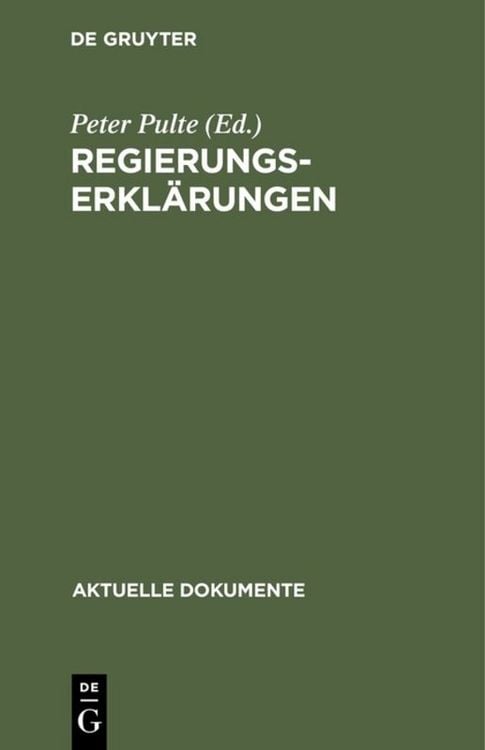 Produktbild: Regierungserkl&auml;rungen
