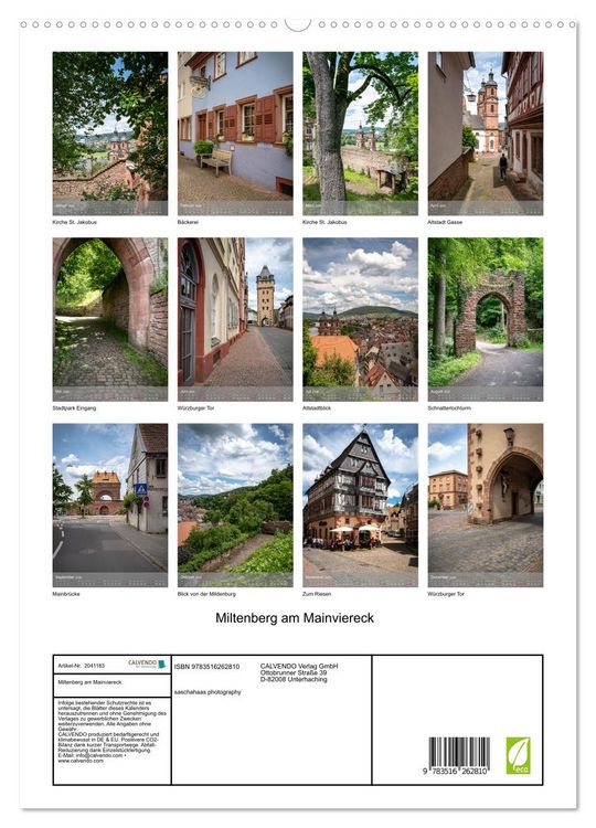Produktbild: Miltenberg am Mainviereck (hochwertiger Premium Wandkalender 2026 DIN A2 hoch), Kunstdruck in Hochglanz