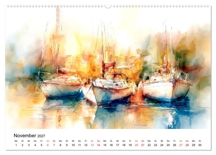 Produktbild: Segeln - Wind Eleganz (hochwertiger Premium Wandkalender 2027 DIN A2 quer), Kunstdruck in Hochglanz