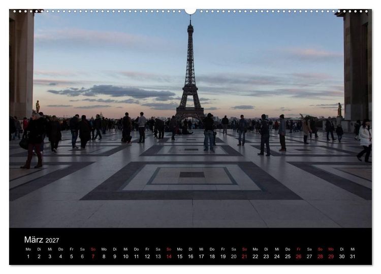 Produktbild: Eiffel Tower &ndash; Tour Eiffel &ndash; Eiffelturm &ndash; Paris 2027 (Wandkalender 2027 DIN A2 quer), CALVENDO Monatskalender