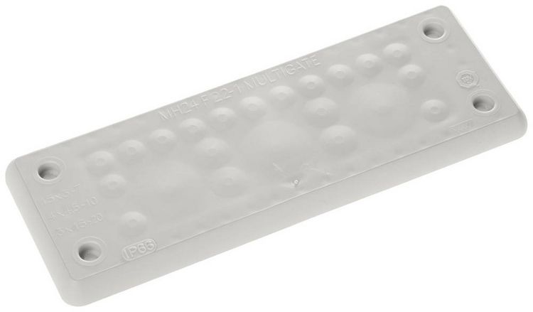 Produktbild: Trelleborg MH-24 F 22-1 LIGHT GREY UL94 V-0 IP65 | TPE | Screw Durchf&uuml;hrungsplatte TPE Grau 1 St.