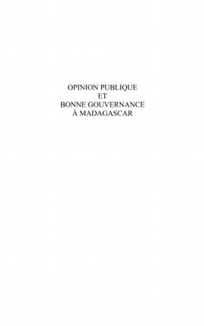 Produktbild: Opinion publique et bonne gouvernance A