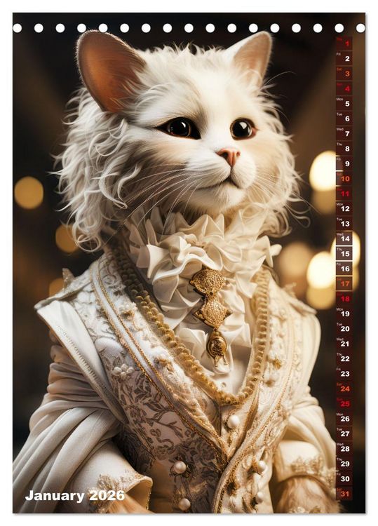 Produktbild: Stylish cats (Desk Calendar 2026 DIN A5 portrait), CALVENDO 12 Month DeskCalendar