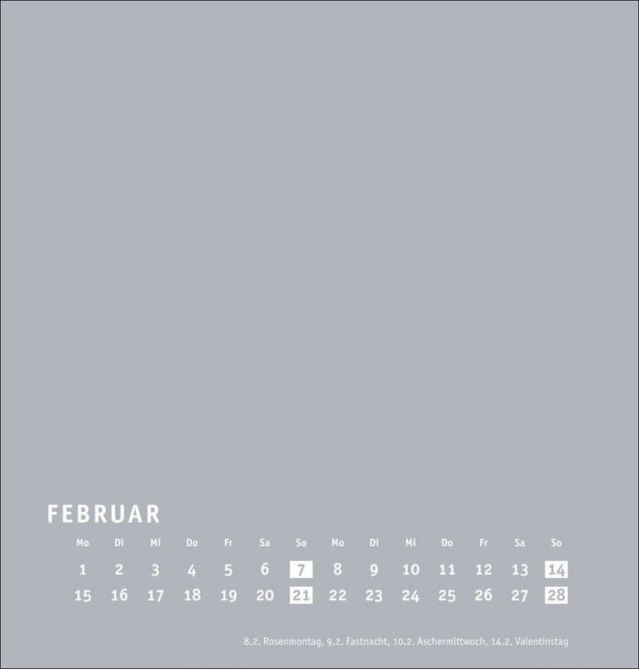 Produktbild: Premium-Bastelkalender silbergrau mittel 2027
