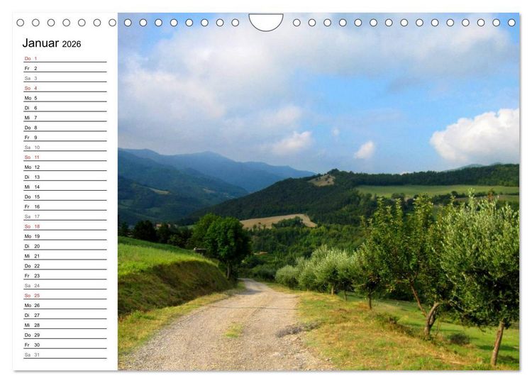 Produktbild: Franziskusweg - Camino di Assisi (Wandkalender 2026 DIN A4 quer), CALVENDO Monatskalender