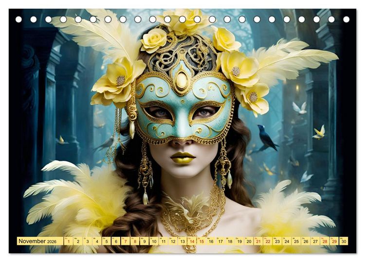 Produktbild: Maskerade Deluxe (Tischkalender 2026 DIN A5 quer), CALVENDO Monatskalender