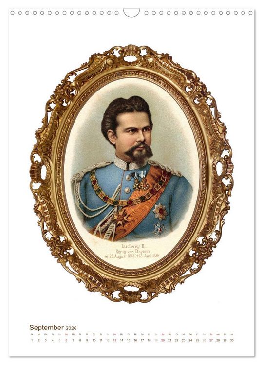 Produktbild: Ludwig II. von Bayern: Historische Illustrationen und Stiche (Wandkalender 2026 DIN A3 hoch), CALVENDO Monatskalender
