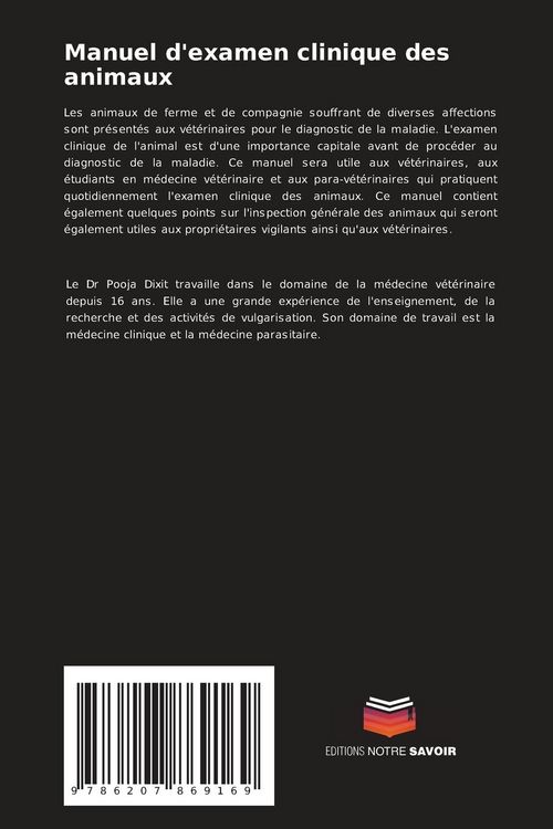 Produktbild: Manuel d'examen clinique des animaux