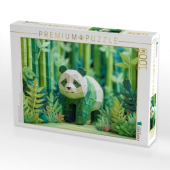 Produktbild: CALVENDO Puzzle Origami Panda im Bambuswald | 1000 Teile Lege-Gr&ouml;&szlig;e 64x48cm Foto-Puzzle f&uuml;r gl&uuml;ckliche Stunden