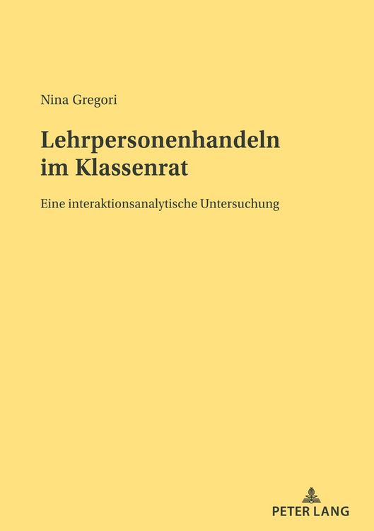 Produktbild: Lehrpersonenhandeln im Klassenrat