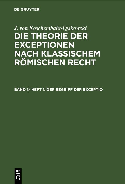 Produktbild: Der Begriff der exceptio