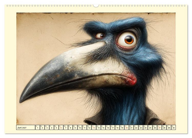 Produktbild: Schr&auml;ge V&ouml;gel. Skurrile Portraits mit Charakter und Charme (hochwertiger Premium Wandkalender 2027 DIN A2 quer), Kunstdruck in Hochglanz