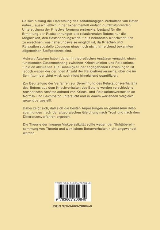 Produktbild: Relaxationsverhalten des Betons
