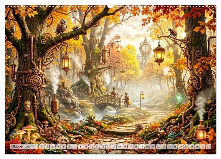 Produktbild: Steampunkwelten - Das Herz der Zeit (hochwertiger Premium Wandkalender 2027 DIN A2 quer), Kunstdruck in Hochglanz