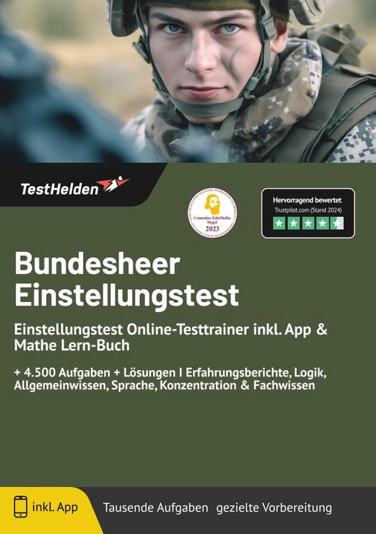 Produktbild: Bundesheer Einstellungstest: Einstellungstest Online-Testtrainer inkl. App & Mat