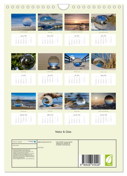 Produktbild: Natur & Glas (Wandkalender 2026 DIN A4 hoch), CALVENDO Monatskalender