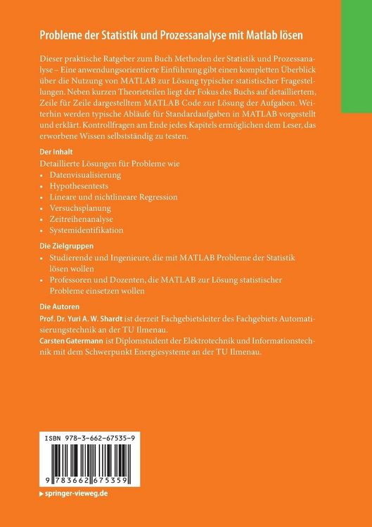 Produktbild: Probleme der Statistik und Prozessanalyse mit Matlab l&ouml;sen