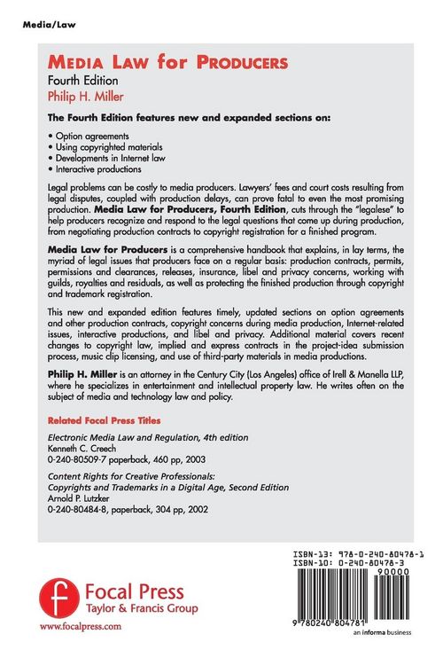 Produktbild: Media Law for Producers